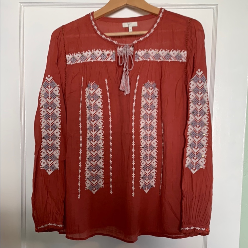 Anthropologie Joie Embroidered Blouse